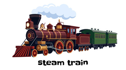 steam train vintage railway transportation vehicle famous locomotive travel tourism industrial history engineering classic metal passenger journey © Evan