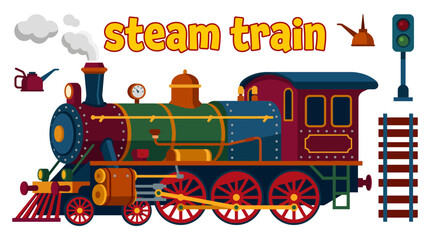 steam train vintage railway transportation vehicle famous locomotive travel tourism industrial history engineering classic metal passenger journey © Evan