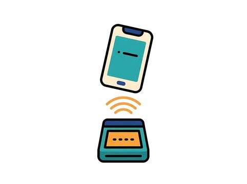 Smartphone making a contactless digital payment on a card reader terminal