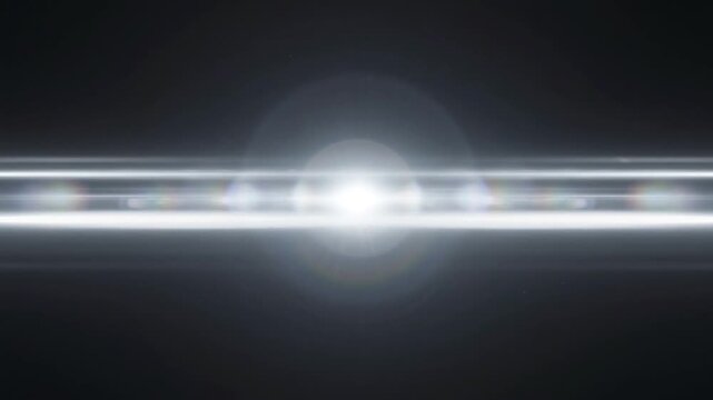 Real Cinematic Lens Flare Overlay on Black Background Slow Motion.