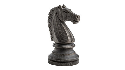 Black chess knight piece figure isolated on transparent background © James