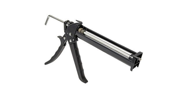 Caulking gun tool for silicone sealant isolated on transparent background
