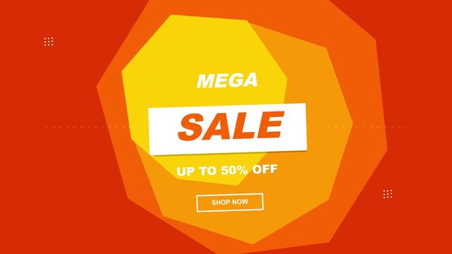 Mega Sale Promotional Motion Graphic Animation for Online Shopping