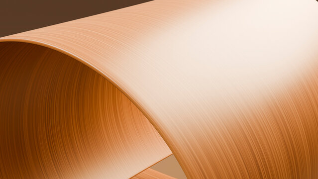 Curved smooth wooden surface with visible grain texture