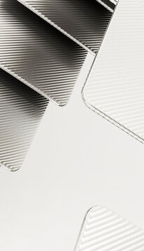 Close-up of black and white carbon fiber textile weave texture