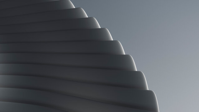 Abstract smooth dark curved shapes in minimalist modern design