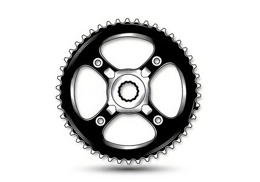 Bicycle rear sprocket gear close-up isolated on white background