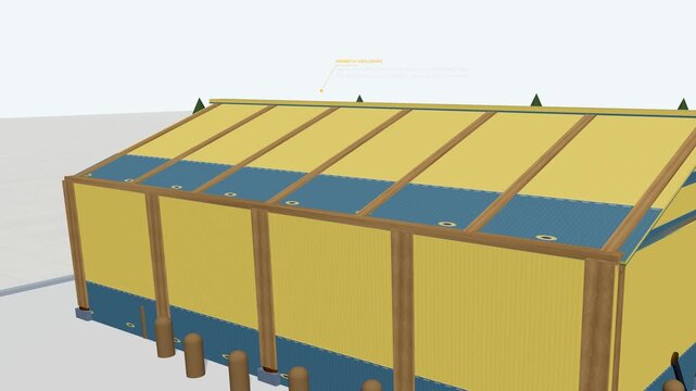 3D animation of solid wood gas fumigation process showing gas molecules permeating timber, entering hidden insect galleries, and blocking cellular respiration for complete pest eradication