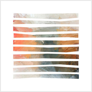 Warm Rust & Mineral Linear Fragments Solid line shapes fragments rigid geometry and fluid, organic textures. 