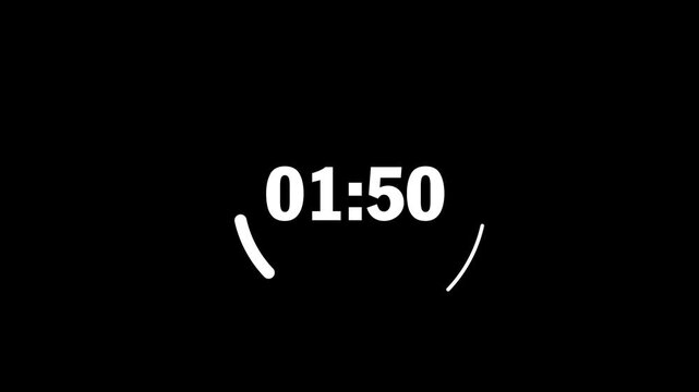 2 minute timer countdown with circular progress animation on black background