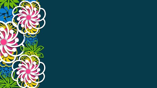 Vibrant Cultural Heritage Month Background with Animated Flowers and Copy Space.