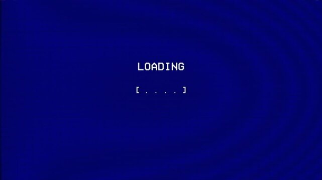 VHS VCR error screens show no cassette, tape checking, tracking adjustment and no signal messages on a glowing blue CRT display.