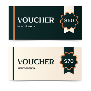 Two fifty and seventy dollar vouchers isolated on a transparent background