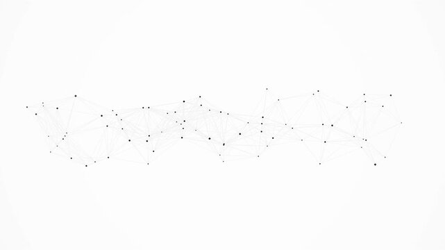 Abstract Low Poly Network with Connected Lines and Dots