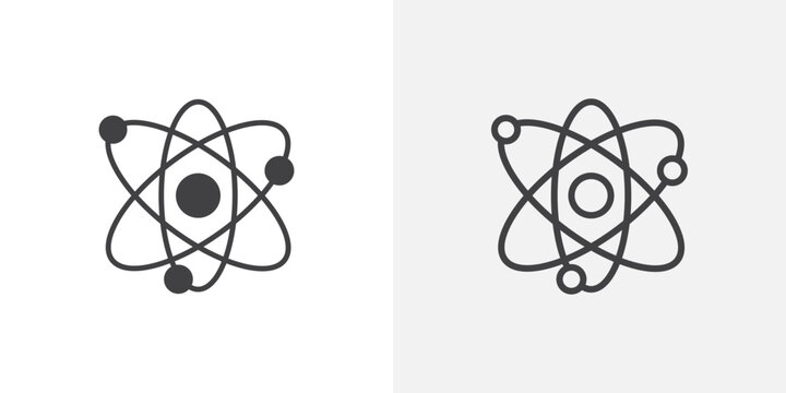 Physics icon flat outline in black
