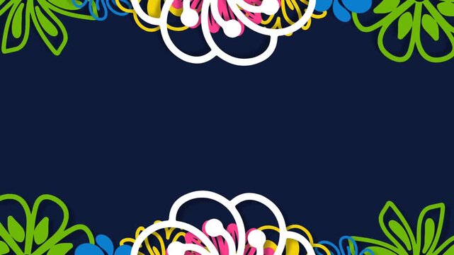 Tropical Hibiscus Flowers Frame for Asian American and Pacific Islander Heritage Month.