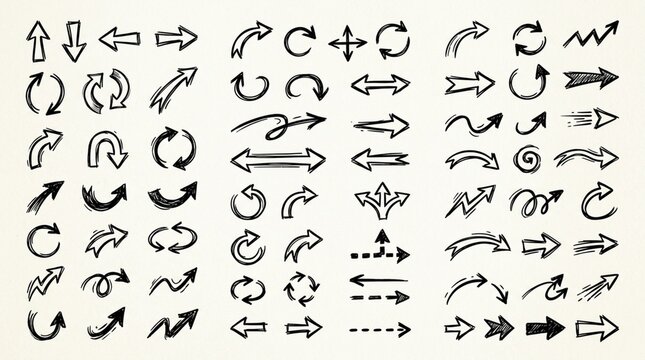 Hand Drawn Arrow Collection - Doodle Style Icons