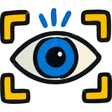Focus eye icon for attention concentration and visual focus