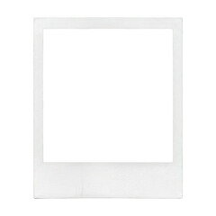 Empty vintage polaroid photo frame on black background © Raja