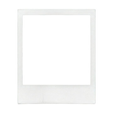 Empty vintage polaroid photo frame on black background
