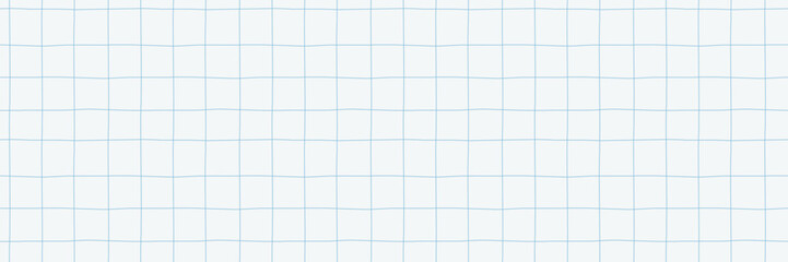 Obraz na płótnie Canvas Hand drawn grid pattern. Blue checkered notebook texture with sketchy doodle lines. Naive school background. Vector illustration on white bg