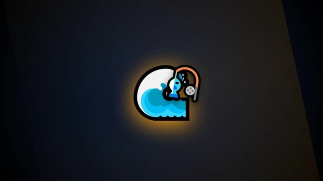 illustration video of fishing in the sea