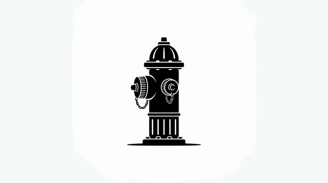 Black silhouette of a fire hydrant on a white background.