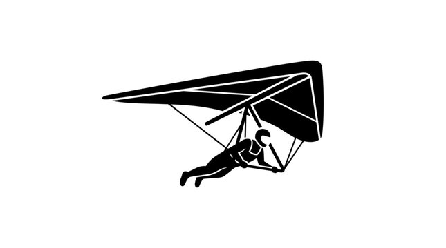 Hang Glider Pilot Soaring Through The Sky.