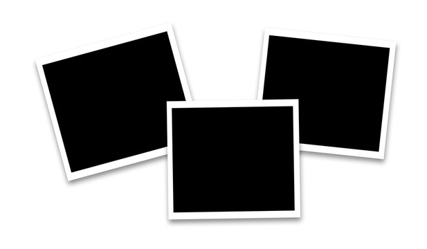 Three Blank Photo Strips in One Frame, Empty Picture Strip Collection, Photography Template Vector Transparent Background