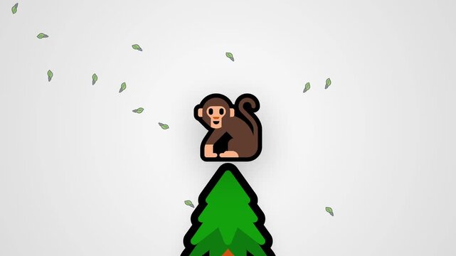illustration video of a monkey on a tree