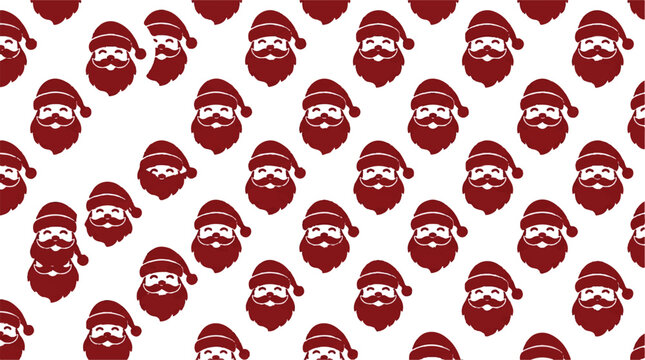 Santa Claus pixel art faces pattern on light background Vector