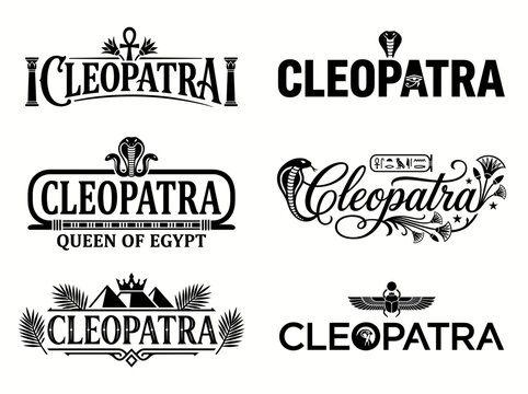 Cleopatra Typography And Egyptian Crest Set