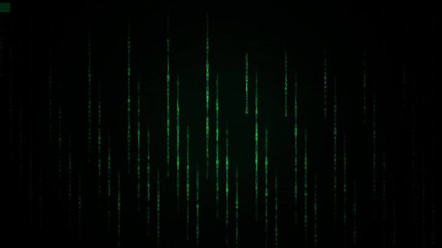 Green Matrix Digital Data Code Rain Motion Streaming Loop Video