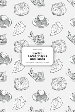 Wajik decorative pattern in outline illustration style