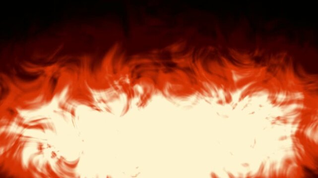 Abstract Burning Fire Flames Loop - Bright Fiery Motion Background. Intense Fire Flames Burning