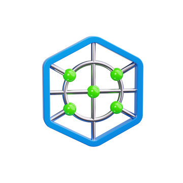 Radar chart 3d render icons