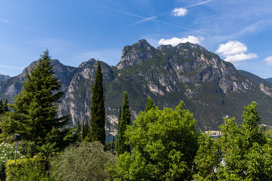 Gruppo della Rocchetta mountain range above Riva del Garda, Italy