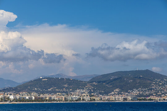 Nice, France, panoramic view of the historic part of the city. View from above