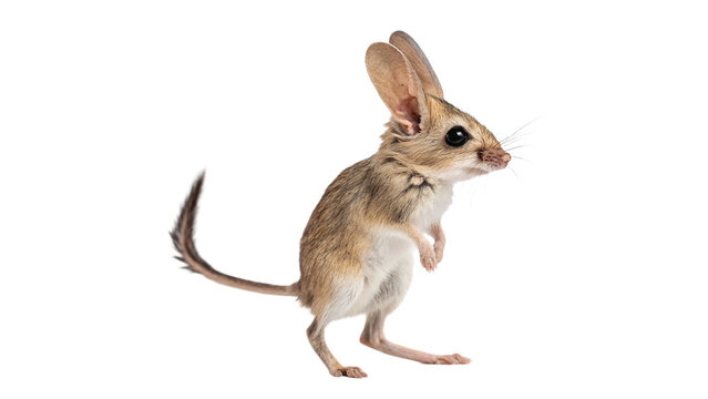 Small wild jerboa rodent animal standing isolated on transparent background