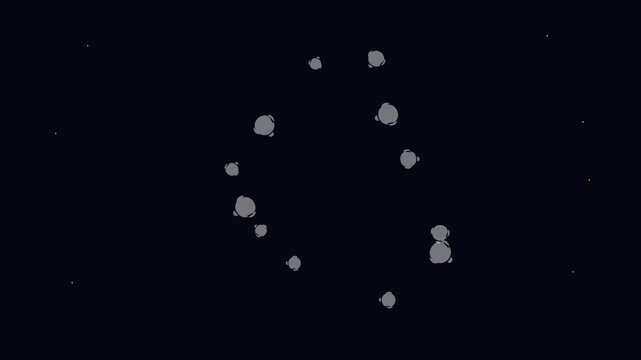 2D Explosive Animation of Expanding Circular Particles on Dark Background