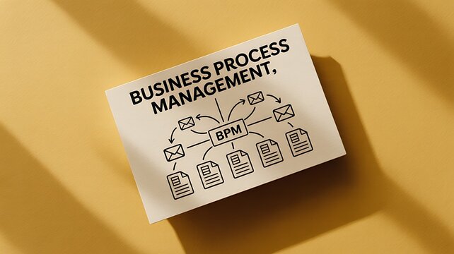 Business process management concept with workflow planning and operational strategy