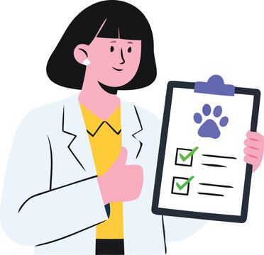 Doctor with Clipboard and Stethoscope Vector Illustration, Cartoon Medical Professional Working in Office with Laptop, Healthcare Worker and Nurse Character Stock Design