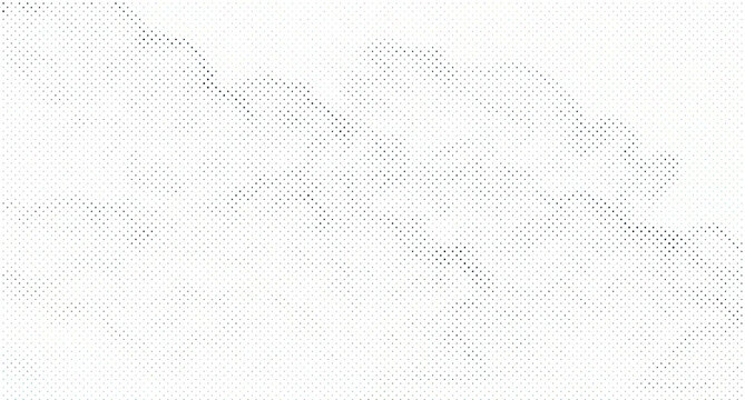 Lightning bolt silhouette formed by black halftone dots on a white background, abstract weather pattern