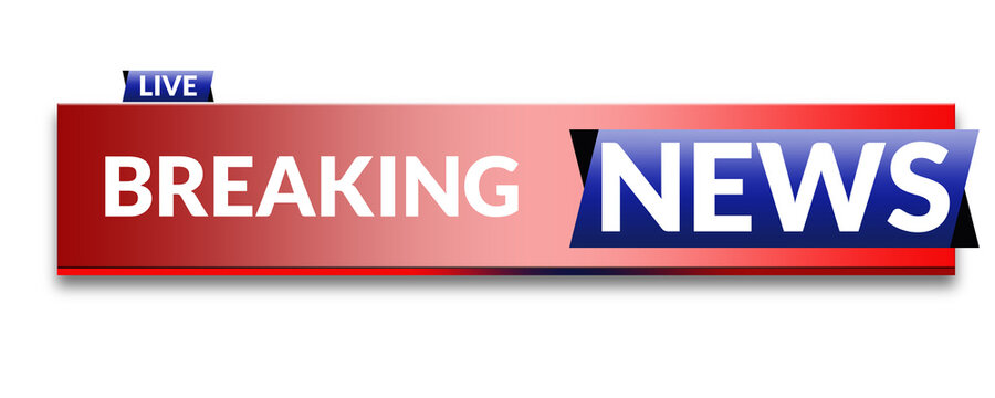 Modern Red and Blue Live Breaking News Lower Third Banner, Red Blue Breaking News Broadcast Banner Template