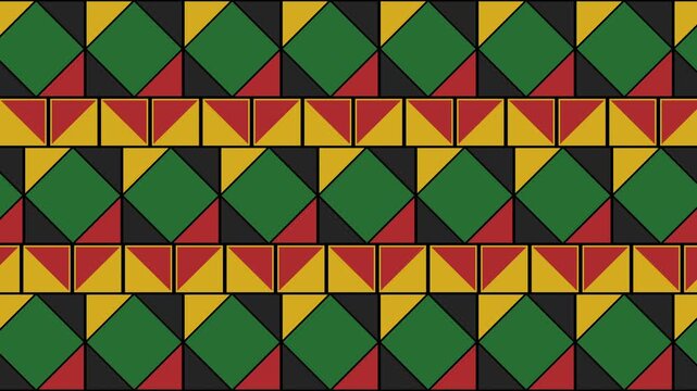 Juneteenth Background video 4k with Abstact Seamless Pattern Animation