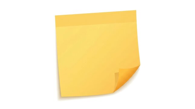 Yellow sticky note isolated on white background