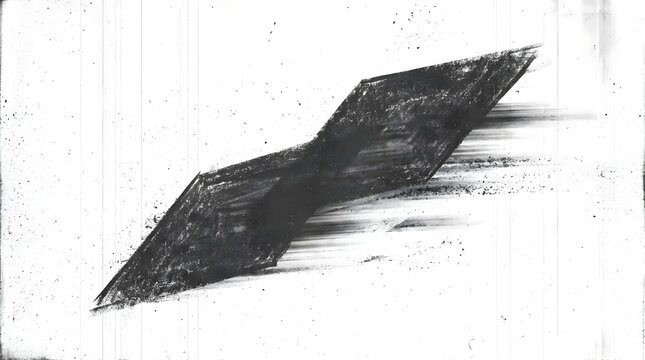 Abstract black chalk drawing of a diamond shape