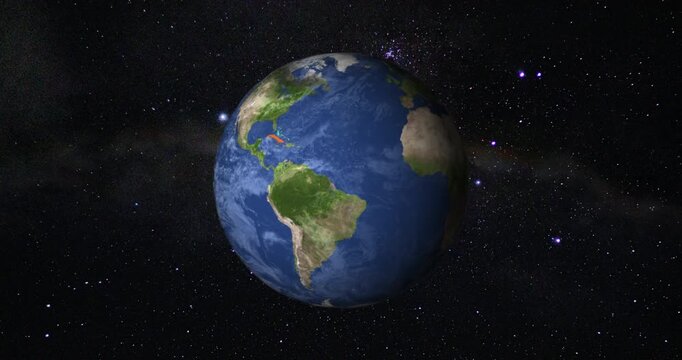 Cuba View from Space. Beautiful View of the Globe from Orbit Satellite.