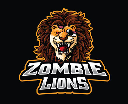 Zombie Lion Mascot Logo