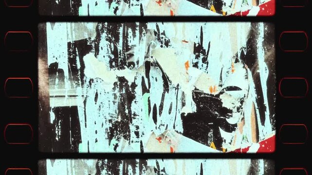 Torn paper posters and abstract urban texture animation